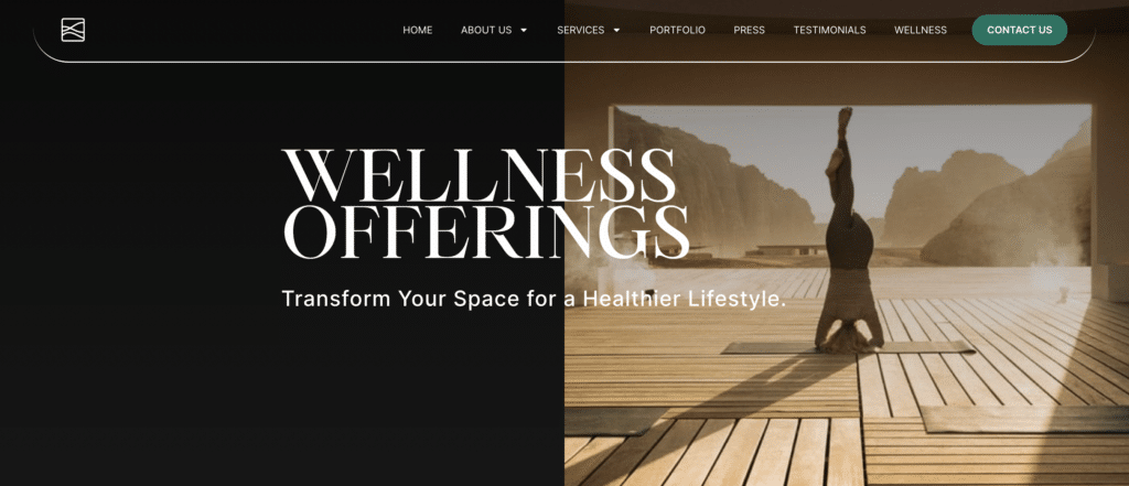 Screenshot of Global Wave Integration's Wellness page.