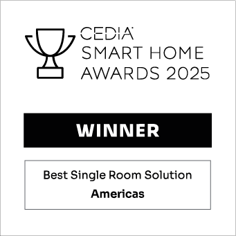 CEDIA Smart Home Awards 2025 Winner badge for Best Single Room Solution, Americas region.