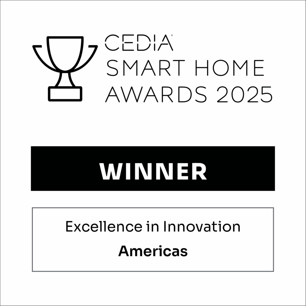 CEDIA Smart Home Awards 2025 Winner badge for Excellence in Innovation, Americas region.